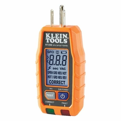 Klein Tools Klein GFCI Receptacle Tester W/ LCD RT250 3 Klein Tools Klein GFCI Receptacle Tester W/ LCD RT250