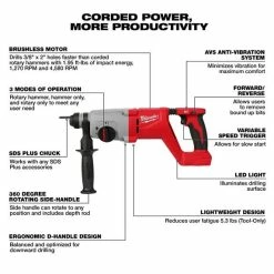 Metabo Tools Milwaukee M18™ Brushless 1” SDS Plus D-Handle Rotary Hammer 2613-20 -Freud Diablo Blades Shop 2613 20 3
