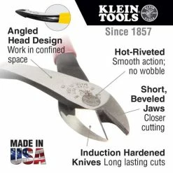 Klein Tools American Legacy Diagonal Plier And Klein-Kurve® Wire Stripper / Cutter 94156 17 Klein Tools American Legacy Diagonal Plier And Klein-Kurve® Wire Stripper / Cutter 94156 -Freud Diablo Blades Shop diagonal cutting pliers angledhead callout