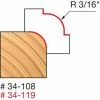 Freud Diablo Blades Freud 3/16" Rounding Over Router Bit 34-108