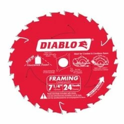 Freud Diablo Blades Freud Diablo 7-1/4" 24 Tooth Track Point Framing Saw Blade D0724A