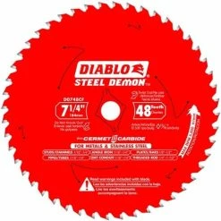 Freud Diablo Blades Freud Diablo 7-1/4" 48 Tooth Cermet Metal And Stainless Steel Cutting Saw Blade D0748CFA