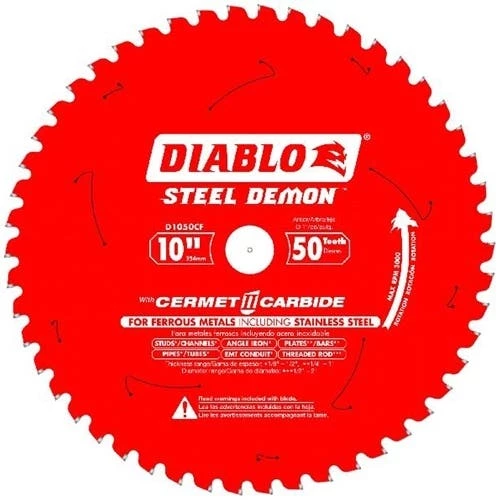 Freud Diablo Blades Freud Diablo 10" 50 Tooth Steel Demon Cermet 2 Carbide Metal Cutting Saw Blade D1050CF 3 Freud Diablo Blades Freud Diablo 10" 50 Tooth Steel Demon Cermet 2 Carbide Metal Cutting Saw Blade D1050CF