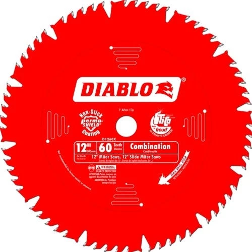 Freud Diablo Blades Freud Diablo 12" 60 Tooth Combination Circular Saw Blade D1260X 3 Freud Diablo Blades Freud Diablo 12" 60 Tooth Combination Circular Saw Blade D1260X