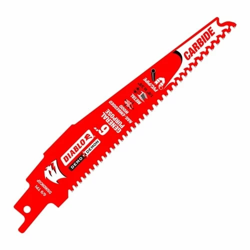 Freud Diablo Blades Freud Diablo 6" Demo Demon General Purpose Wood & Metal 6/9 TPI Carbide Reciprocating Saw Blade DS0609CGP 3 Freud Diablo Blades Freud Diablo 6" Demo Demon General Purpose Wood & Metal 6/9 TPI Carbide Reciprocating Saw Blade DS0609CGP