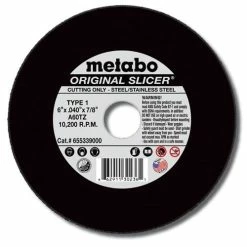 Metabo Tools Metabo Type 1 Original Slicer A60TZ 6" X .04" X 7/8" Cutting Wheel 655339000