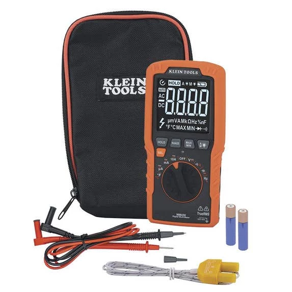 Klein Tools Klein Slim Digital Multimeter, TRMS Auto-Ranging, 600V, Temp MM450 3 Klein Tools Klein Slim Digital Multimeter, TRMS Auto-Ranging, 600V, Temp MM450